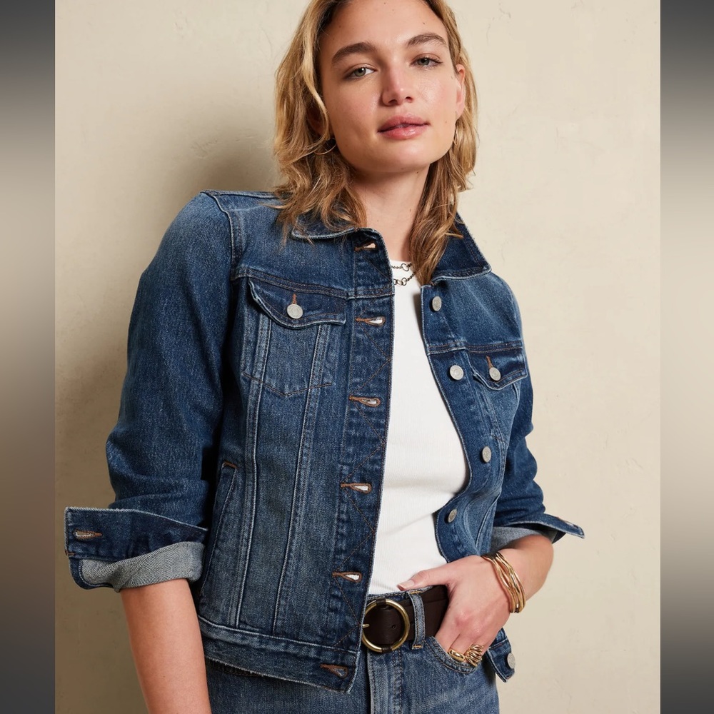 Banana Republic classic denim jacket, dark wash